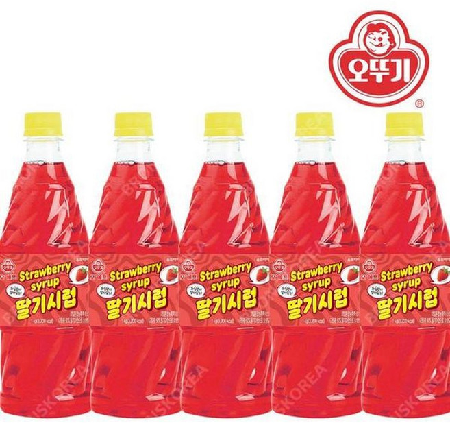 오뚜기 딸기시럽 1kg, 5개