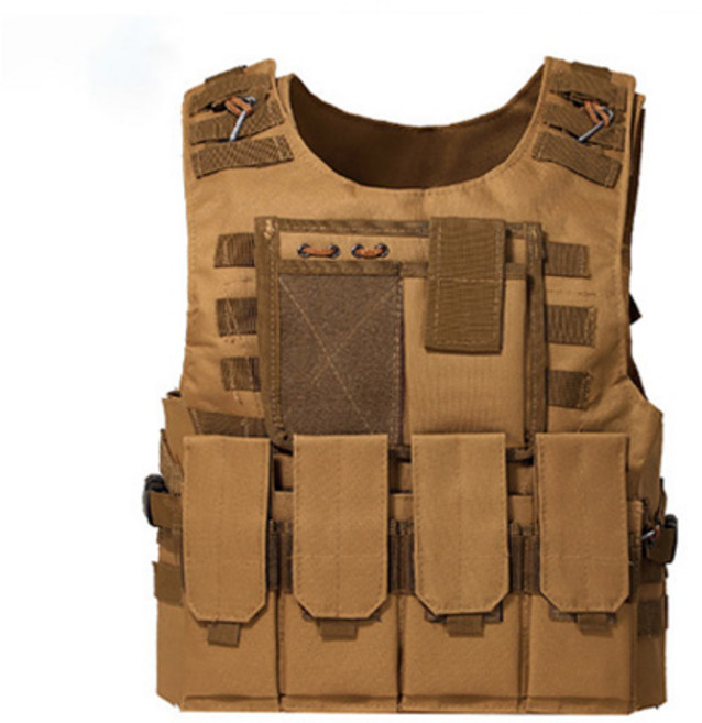 GSTUFF 택티컬 밀리터리 전술 조끼, 브라운, 1개