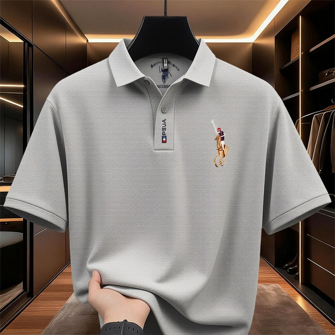 268888 夏季新款 男士 冰絲短袖 Polo衫 休閒時尚 翻領 T恤 打底上衣