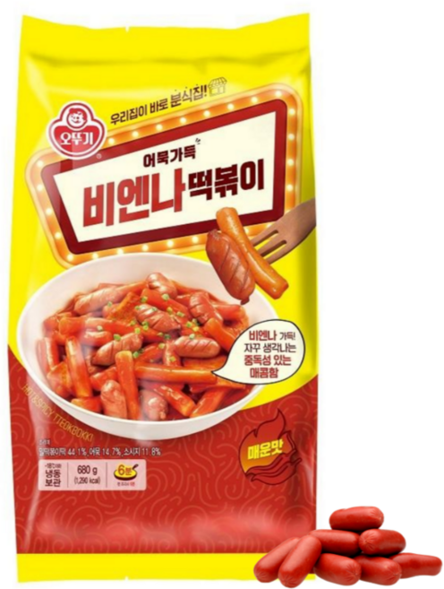 오뚜기 비엔나 떡볶이 680g 어묵가득 매콤한, 2개