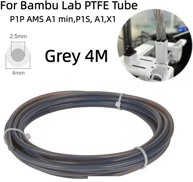 밤부랩 P1P AMS A1 미니 부품 P1S 익스트루더 75MM OD4MM 3D P1P 멘트 X1C용 ID2 튜브 5MM A1 프린터, G y 4M