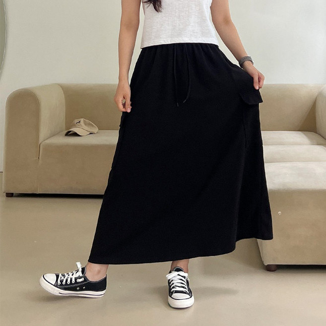 *리뷰BEST* [~42size] 올핏 카고 밴딩 스커트 4color