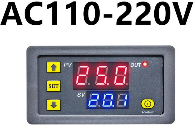 AC 110V 220V 디스플레이 조정 제어 사이클 릴레이 LED 듀얼 타이밍 타이머 가능한 디지털 지연 시간 스위치, AC110220V, 1개