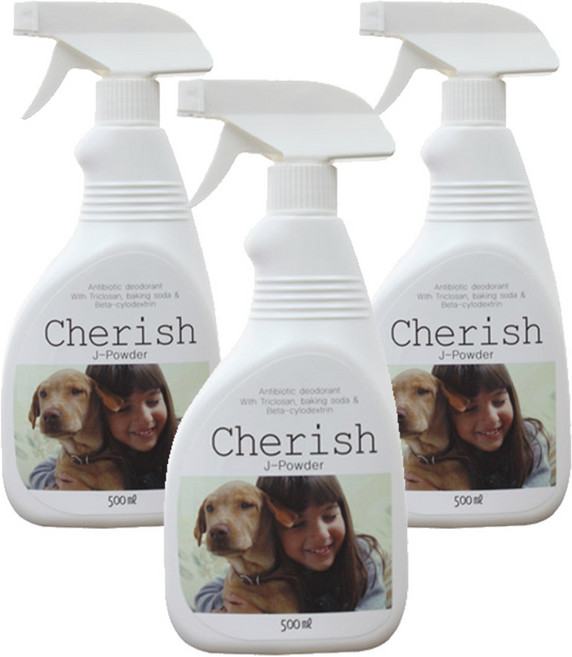 체리쉬 애완동물 탈취제, 파우더, 3개