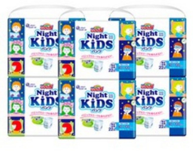 군 나이트 키즈 팬티형 기저귀 남녀공용 13~25kg, 점보형 이상(3XL), 66매