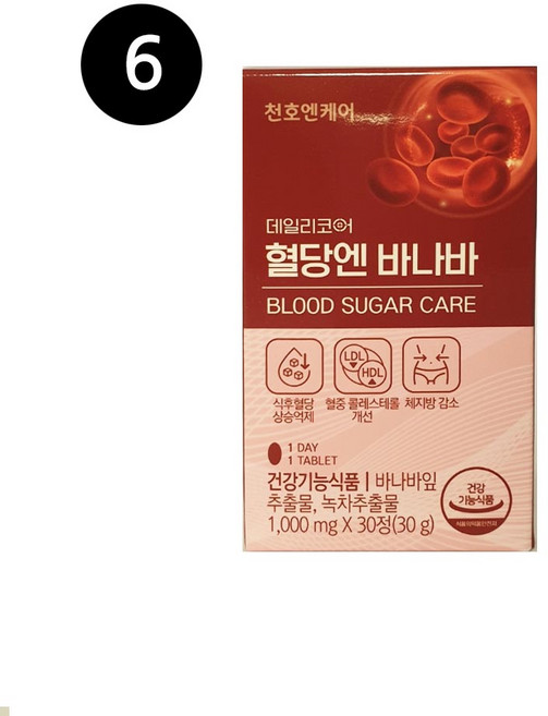 데일리코어 천호엔케어 혈당엔 바나바 30g, 30정, 6개