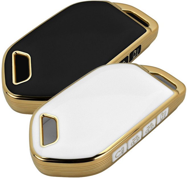 쥬롬 현대 기아 호환 TPU 자동차 키케이스 2개 화이트+블랙, KE8