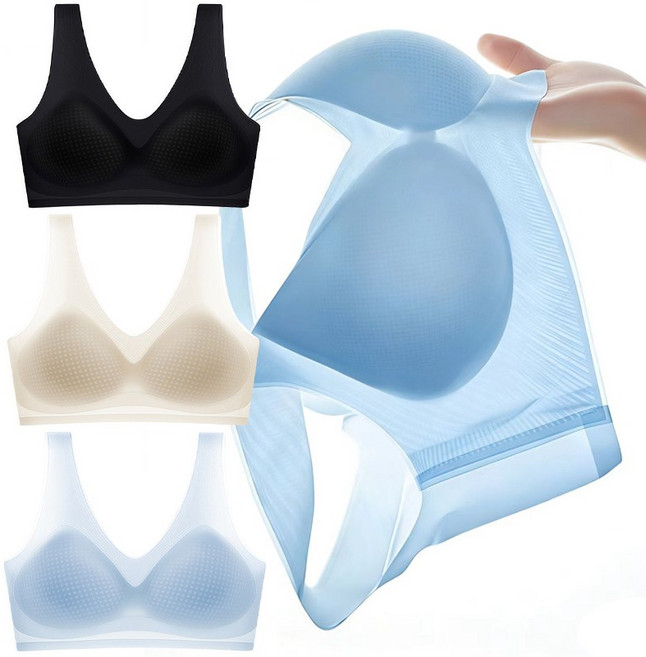 ROOICE 아이스브라 3PCS 심리스 쿨링 노와이어 초경량 냉감브래지어