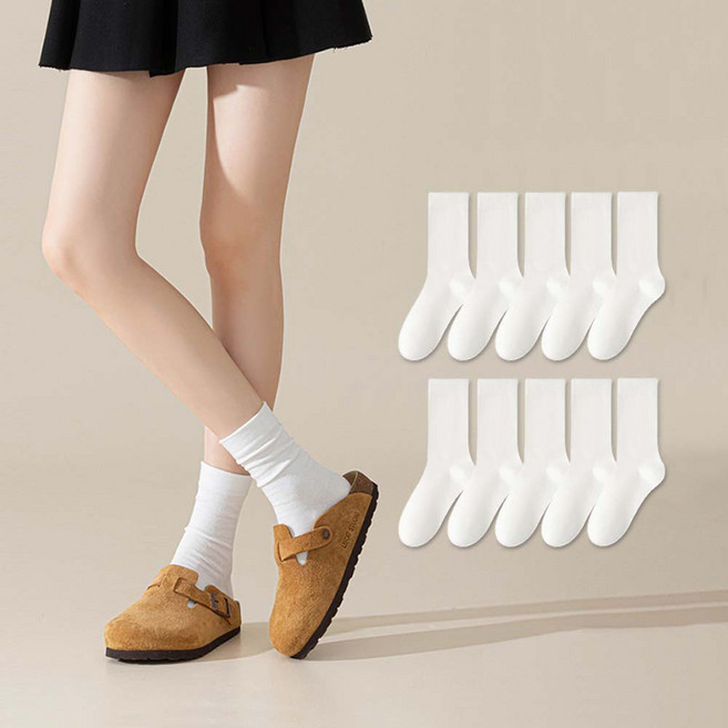 루즈벨 여성용 발목 조이지 않는 무압박 양말 10켤레 세트