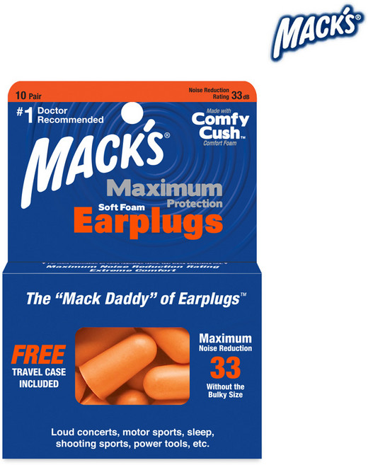 Macks 맴시멈 소프트 폼 수면 귀마개, 1개, 10쌍