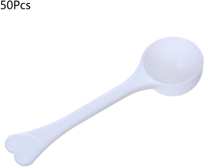 50pcs 3g 길이의 손잡이 측정 숟가락 분유 가루 숟가락 커피 티스푼 단백질 가루 특종 주방 숟가락, 1개