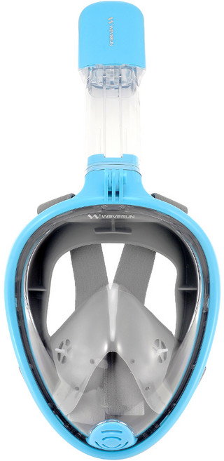 위베런 이지브리더 풀페이스 스노쿨링 마스크 스노클링 세트, 오션블루