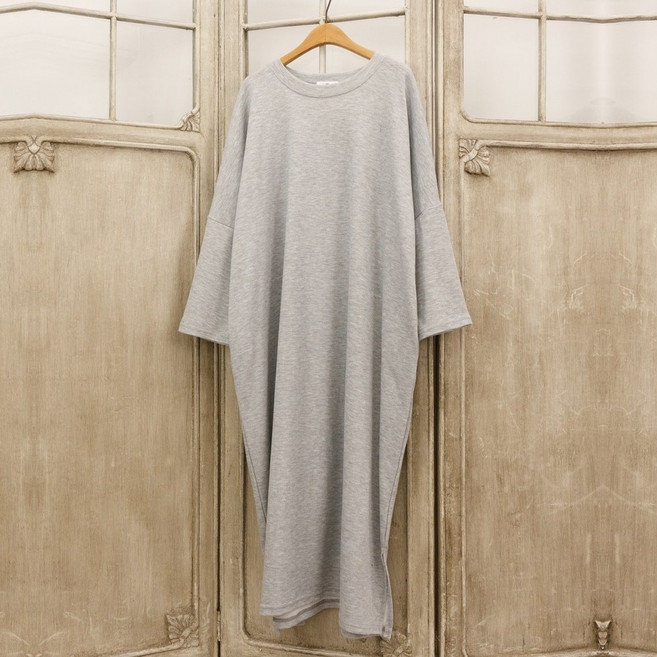 오버핏 박시 무지 긴팔 롱원피스 홈웨어