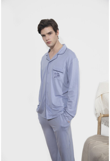 [인티마레] 릴리프 에코 텐셀 자수 남자 파자마(PB)