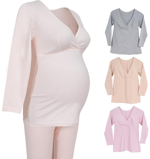 라이크라라 임산부 면스판 내복 상하세트 임부 내의 MOM10