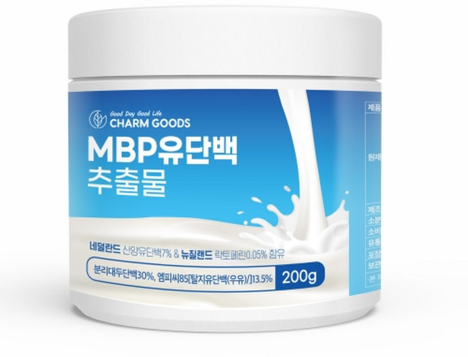 MBP유단백 추출물 네델란드 산양유단백 뉴질랜드 락토페린 분리대두단백 탈지유단백분말 함유 HACCP 인증, 1개, 200g