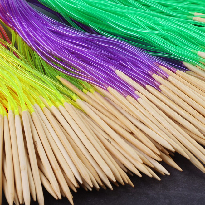 뜨게실 100g 목도리실 뜨게바늘 수세미실아크릴실, 대나무줄바늘, 02_분홍, 1개