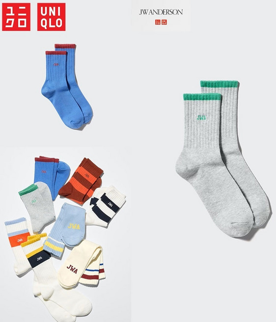 유니클로 재팬 자수 로고 양말 남녀 공용 2컬러 485172
