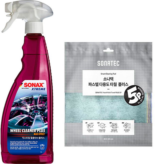 소낙스 익스트림 휠크리너 플러스 750ml 파스텔타월 5P