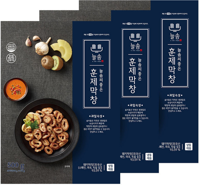 늘솜 돼지 훈제막창 소스포함 500gx3팩 1세트, 500g, 3개