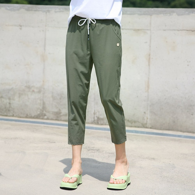 오스틱니 NEW 여성 루즈핏 쿨스판 8부 밴딩 팬츠 가볍고 부드러운 마약 스판 여름바지 여성 8부 가볍고 시원한 바스락 밴딩팬츠