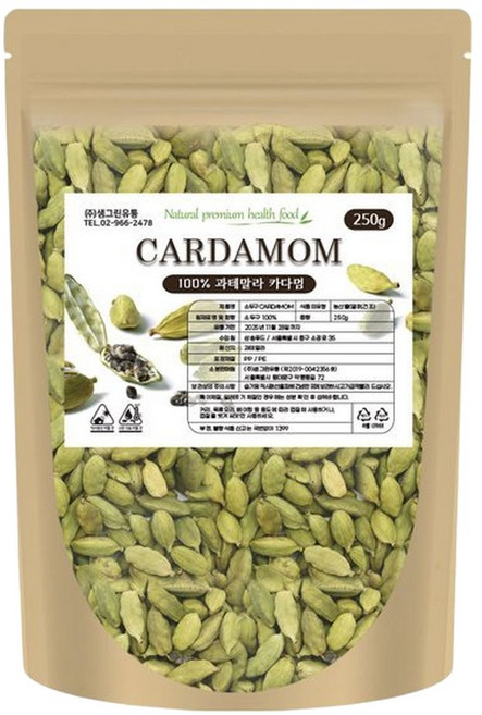 카다멈 그린 카다몸 카다몬 소두구 과테말라 cardamom 천연 향신료, 1개, 250g
