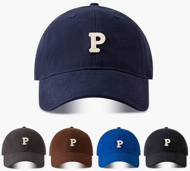 알파벳 P 패치 색감예쁜 야구모자 볼캡 (5컬러) 데일리 등산 운동 연예인