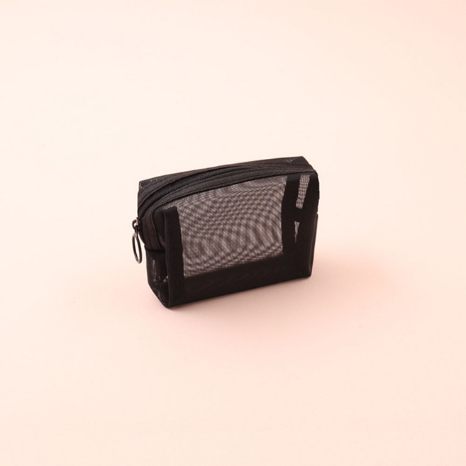 스퀘어메쉬파우치 탄탄한 여행용 망사 화장품 목욕 오일 다용도 휴대 이너백