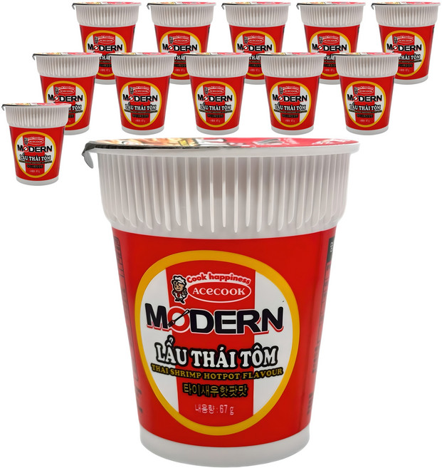 에이스쿡 베트남 미라우타이 컵라면 새우맛 67g, 12개
