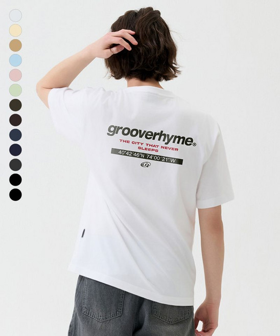 매장정품 그루브라임 GROOVE RHYME 로케이션 레터링 반팔 티셔츠 13COLOR LRAMCTR103P 178946