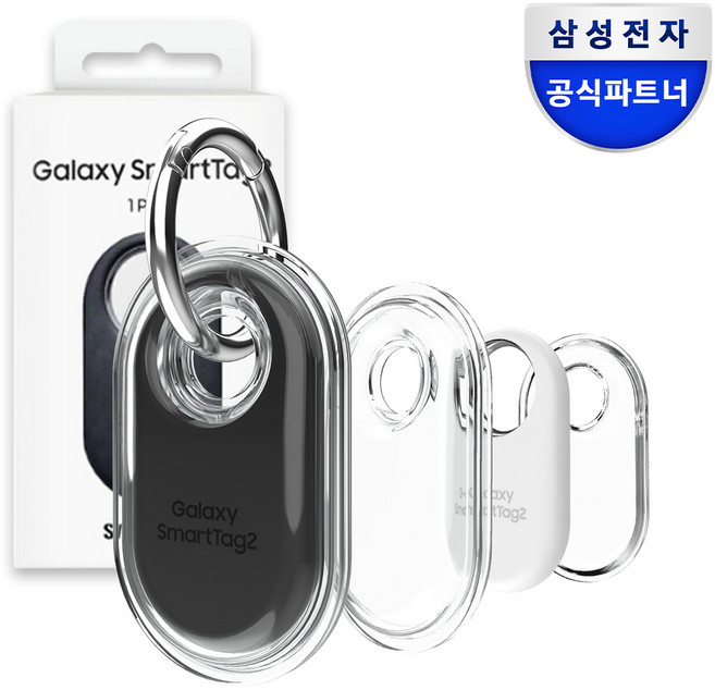 삼성 정품 갤럭시 스마트 태그2 위치추적기 분실방지 ( 랩씨 키링 클리어 케이스 구성 ), 1개, 스마트 태그2 블랙 + 클리어 케이스