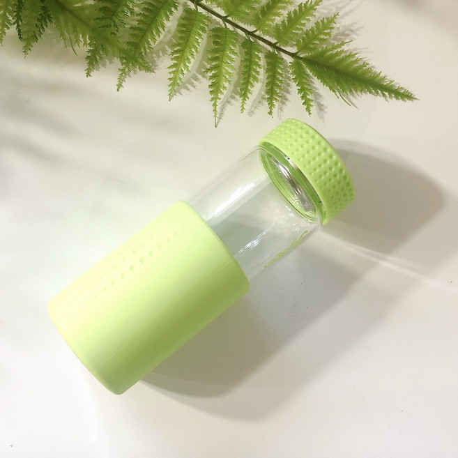 파스텔 내열강화유리 티보틀 휴대용 유리텀블러 유리물병 450ml, 그린450ml, 1개