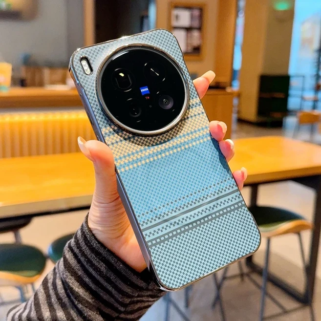 맥세이프 마그네틱 무선 충전용 폰 케이스 VIVOX300Pro X300 X200Ultra X200Promini X200s 용 카본 파이, 03 생체 X200 프로, 04 파란색