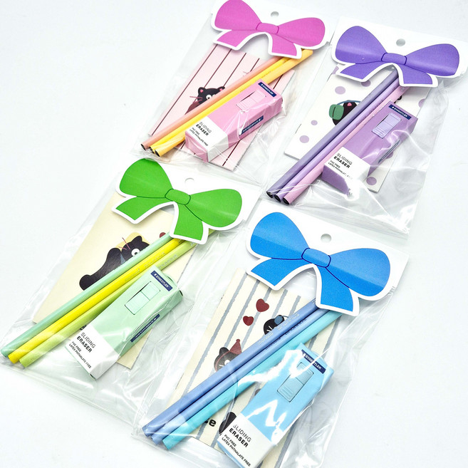 문구세트 구디백 학용품 답례품 단체선물, 1세트, 여아용(핑크퍼플랜덤)