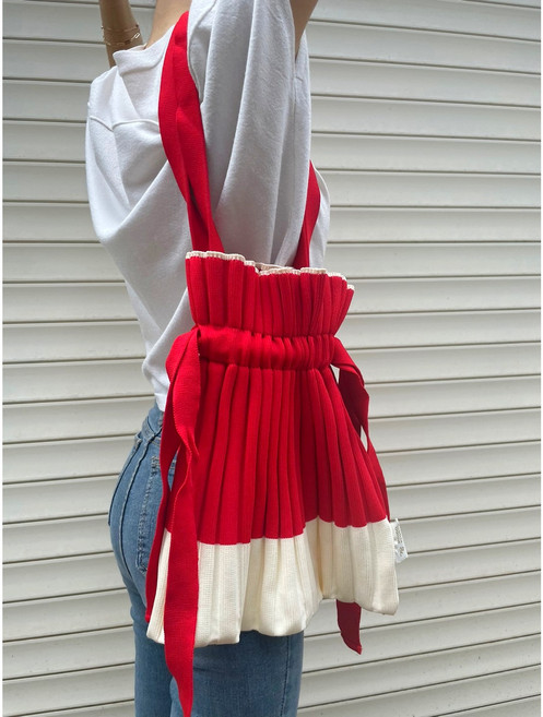 다리치 플리츠 니트백 주름 크로스백 복조리 에코백 대학생 가방