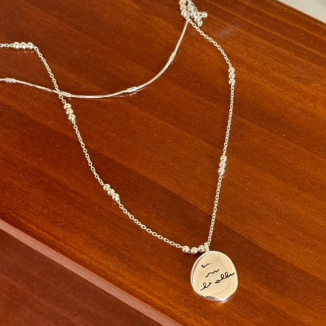 LEATO.STUDIO 純銀英文字母不規則吊墜雙層項鍊