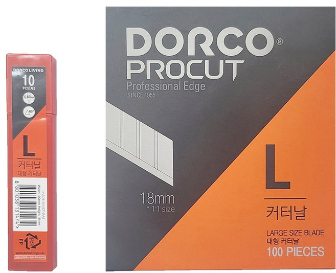 도루코 커터날 L 대 100개 / S 소 100개 선택가능, 선택1 : 도루코 커터날 L 대 x 100개