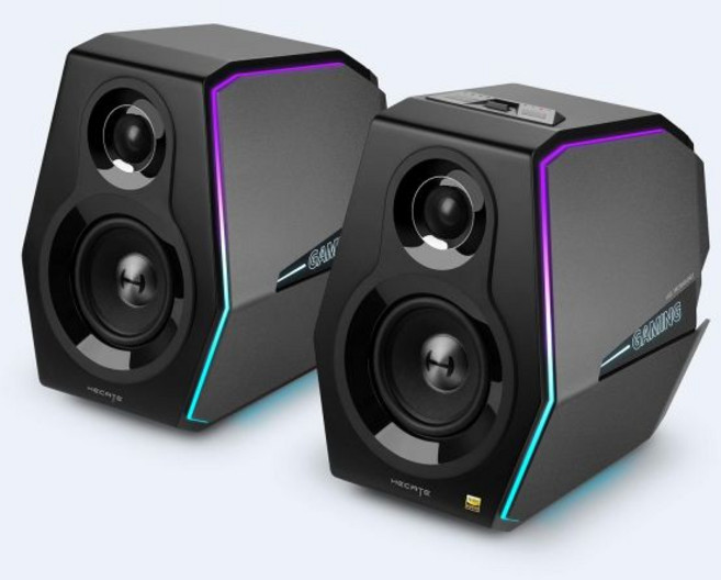 에디파이어 G5000 PC 게이밍 스피커 88W RMS 전원 공급 고해상도 오디오 무선 블루투스 3.5mm AUX USB 광 동축 PS4/PS5/노트북 TV용 RGB