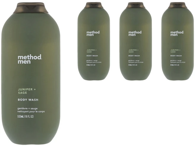 메소드 남성용 바디 워시 주니퍼 + 세이지 향, 4개, 532ml - 쿠팡