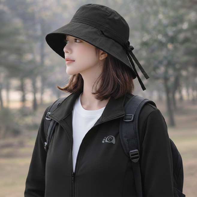 리츠제이 여성 가벼운 끈 조절 벙거지 모자 햇빛 차단 버킷햇