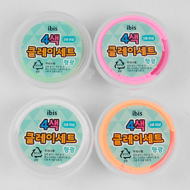 아이비스 4색 클레이 세트 형광컬러, 1개