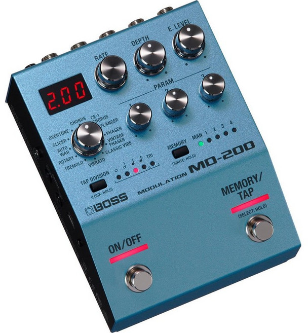 BOSS 보스 모듈레이션 MD-200 12종 이펙트 페달 기타, 1개, 블랙