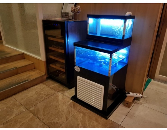 업소용 수족관 활어 횟집 낙지 전복 수조 600 X 600 1단 2단, 1단 기본옵션[냉각기/순환펌프]