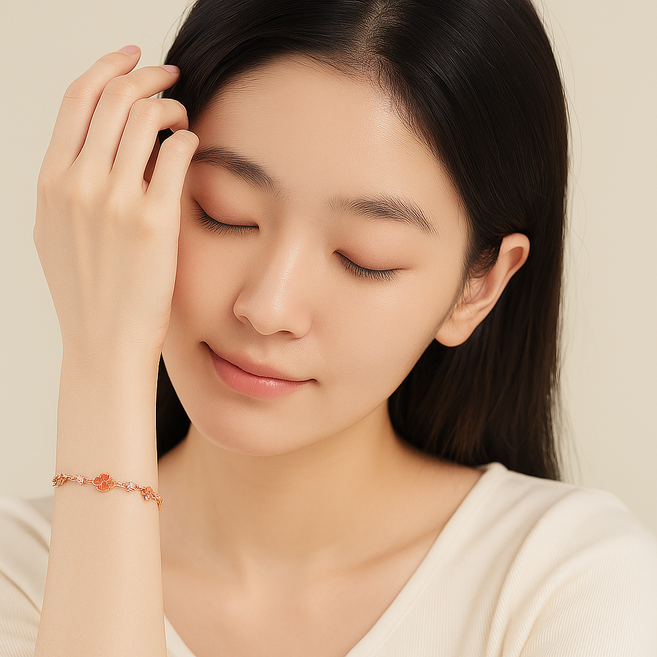 COCOYOU 여성 14K 도금 클래식 심플 큐빅 팔찌 RLA-54