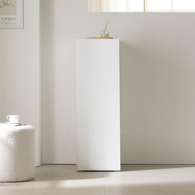 라자가구 밀크 E0 틈새 수납장 400, 크림