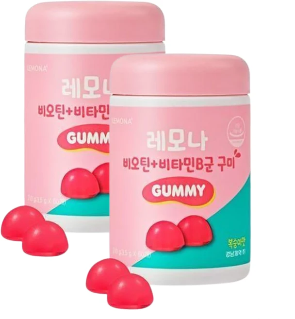 레모나 비오틴 비타민B군 구미, 60정, 2개 - 쿠팡