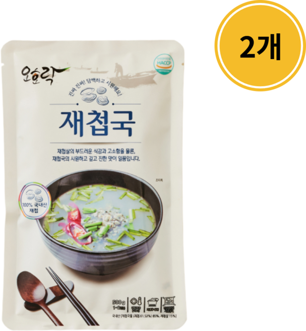 풀무원식품 오호락 재첩국, 500g, 2개