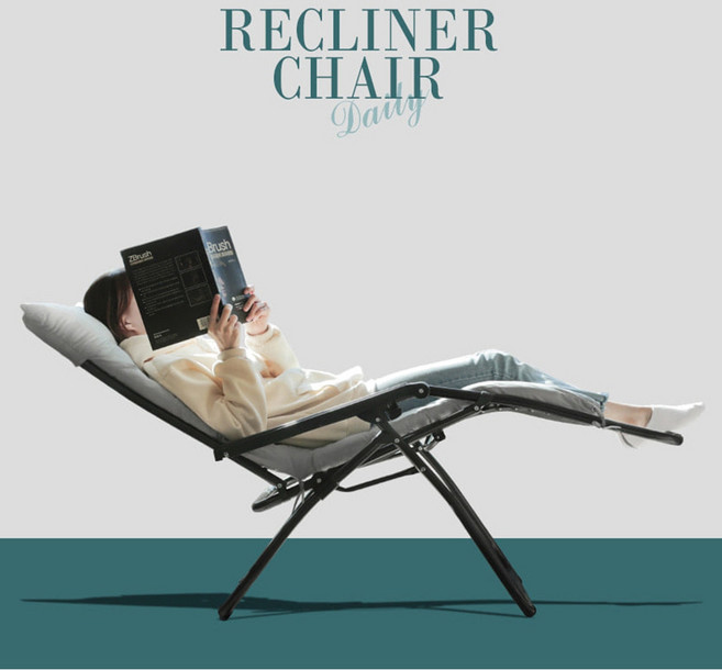 1인용 리클라이너 무중력 눕는의자 편안한 접이식 독서의자, 리클라이너의자(블랙)+리클라이너쿠션(퍼플), 리클라이너의자(블랙단품)