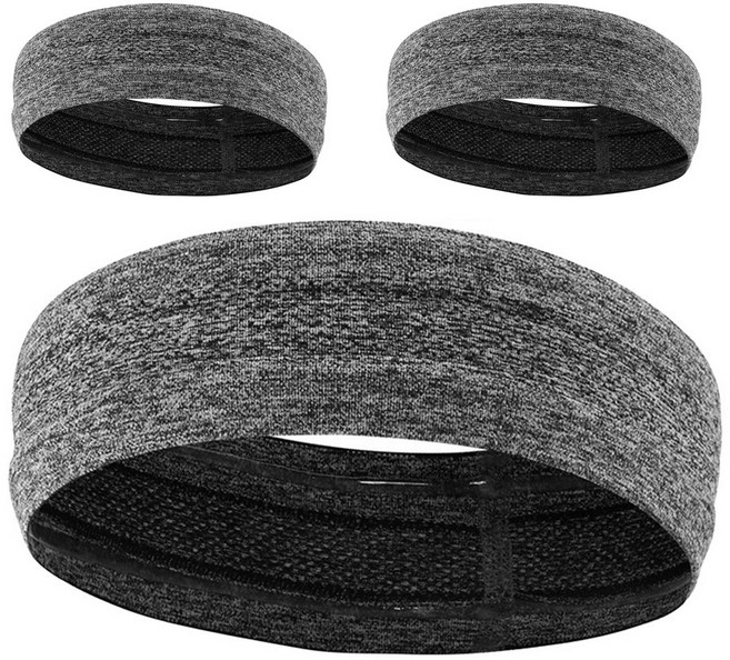 AOLIKES 헤어밴드 머리띠 땀흘림 방지 헬스 운동 러닝 스웨트 등산 남여공용 스포츠 쿨 땀흡수 2103, 3개, 2103_그레이