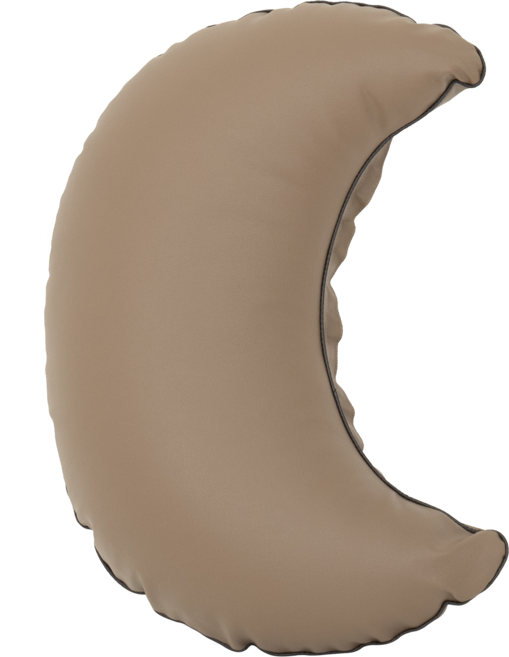 지앤그린 미용실쿠션 바나나 팔걸이 독서 하프 반달 쿠션, 라이트브라운